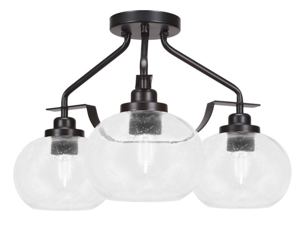 Toltec Lighting - 2607-MB-202 - Three Light Semi-Flush Mount - Odyssey - Matte Black