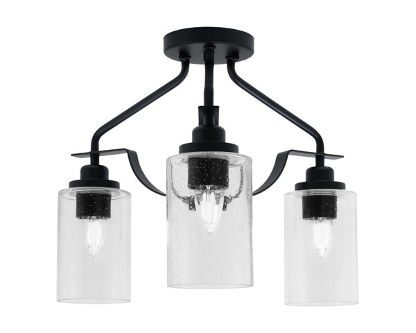 Toltec Lighting - 2607-MB-300 - Three Light Semi-Flush Mount - Odyssey - Matte Black