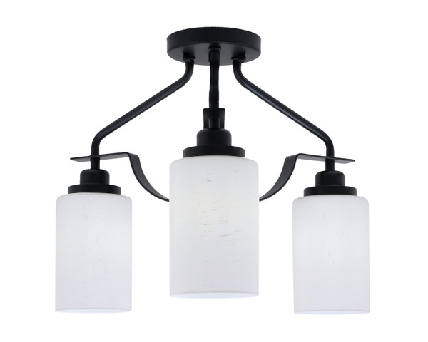 Toltec Lighting - 2607-MB-310 - Three Light Semi-Flush Mount - Odyssey - Matte Black