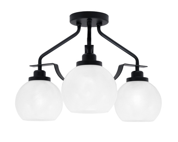 Toltec Lighting - 2607-MB-4101 - Three Light Semi-Flush Mount - Odyssey - Matte Black