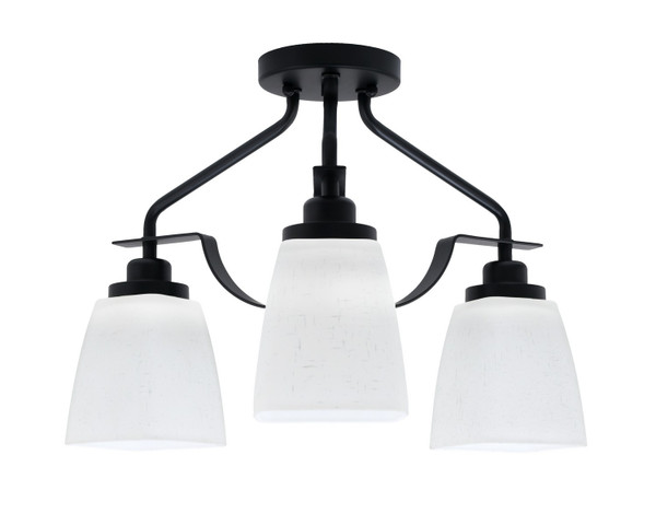 Toltec Lighting - 2607-MB-460 - Three Light Semi-Flush Mount - Odyssey - Matte Black