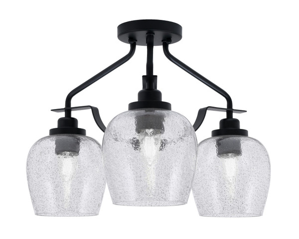 Toltec Lighting - 2607-MB-4812 - Three Light Semi-Flush Mount - Odyssey - Matte Black