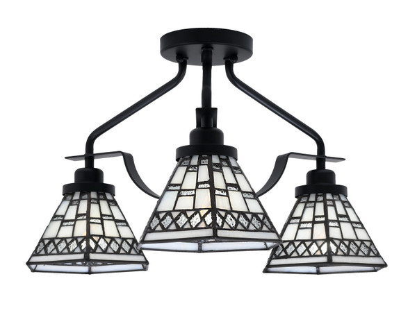 Toltec Lighting - 2607-MB-9105 - Three Light Semi-Flush Mount - Odyssey - Matte Black