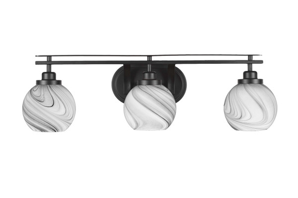 Toltec Lighting - 2613-MB-4109 - Three Light Bath Bar - Odyssey - Matte Black