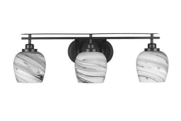 Toltec Lighting - 2613-MB-4819 - Three Light Bath Bar - Odyssey - Matte Black