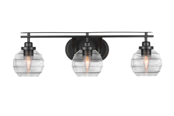 Toltec Lighting - 2613-MB-5110 - Three Light Bath Bar - Odyssey - Matte Black