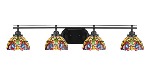 Toltec Lighting - 2614-MB-9445 - Four Light Bath Bar - Odyssey - Matte Black