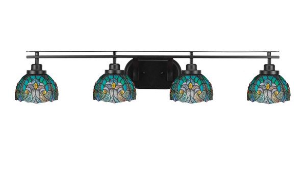 Toltec Lighting - 2614-MB-9925 - Four Light Bath Bar - Odyssey - Matte Black
