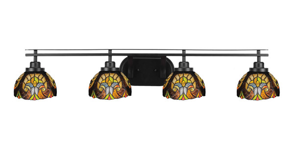 Toltec Lighting - 2614-MB-9945 - Four Light Bath Bar - Odyssey - Matte Black