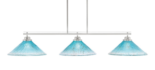 Toltec Lighting - 2633-BN-715 - Three Light Island Pendant - Odyssey - Brushed Nickel