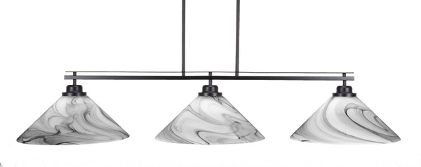 Toltec Lighting - 2633-MB-2169 - Three Light Billiard/Island - Odyssey - Matte Black