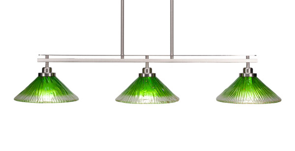 Toltec Lighting - 2636-BN-437 - Three Light Island Pendant - Odyssey - Brushed Nickel