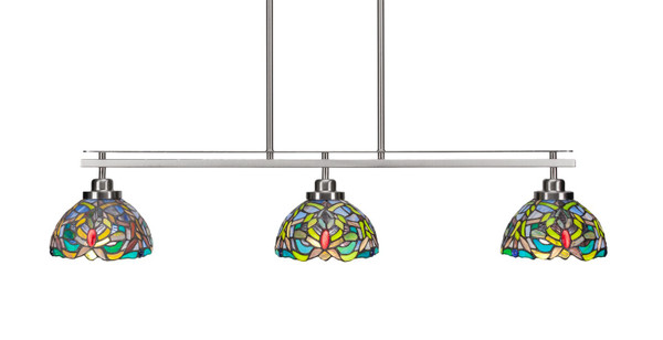 Toltec Lighting - 2636-BN-9905 - Three Light Island Pendant - Odyssey - Brushed Nickel