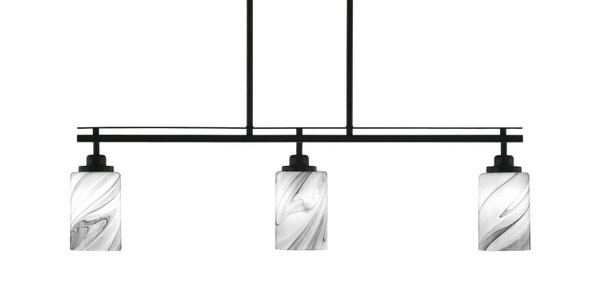 Toltec Lighting - 2636-MB-3009 - Three Light Island Pendant - Odyssey - Matte Black