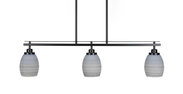 Toltec Lighting - 2636-MB-4022 - Three Light Island Pendant - Odyssey - Matte Black