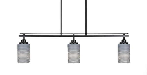 Toltec Lighting - 2636-MB-4062 - Three Light Island Pendant - Odyssey - Matte Black