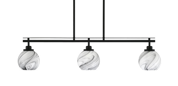 Toltec Lighting - 2636-MB-4109 - Three Light Island Pendant - Odyssey - Matte Black