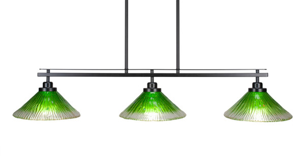 Toltec Lighting - 2636-MB-437 - Three Light Island Pendant - Odyssey - Matte Black