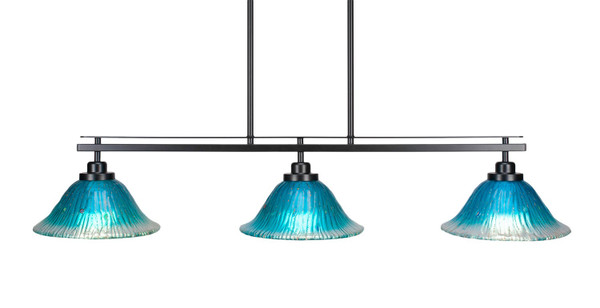 Toltec Lighting - 2636-MB-438 - Three Light Island Pendant - Odyssey - Matte Black