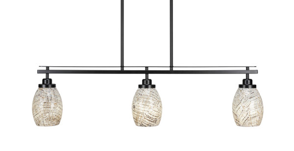 Toltec Lighting - 2636-MB-5054 - Three Light Island Pendant - Odyssey - Matte Black