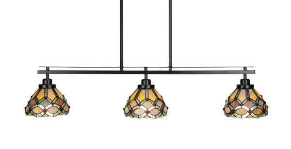 Toltec Lighting - 2636-MB-9435 - Three Light Island Pendant - Odyssey - Matte Black