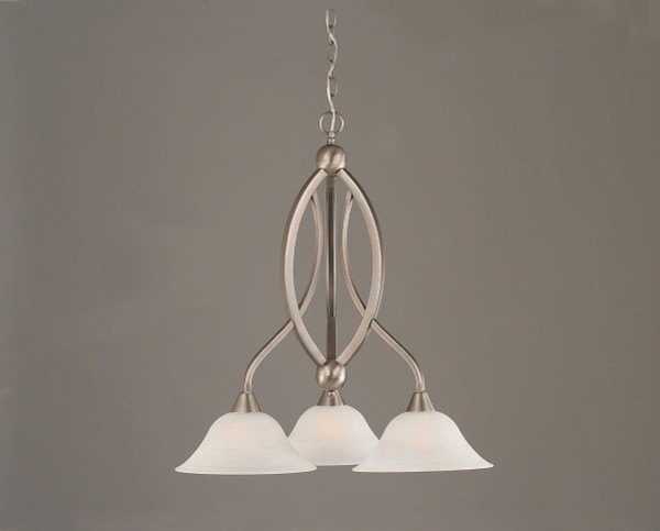 Toltec Lighting - 263-BN-510 - Three Light Chandelier - Bow - Brushed Nickel