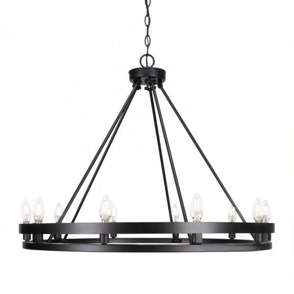 Toltec Lighting - 2710-MB - Ten Light Chandelier - Belmont - Matte Black