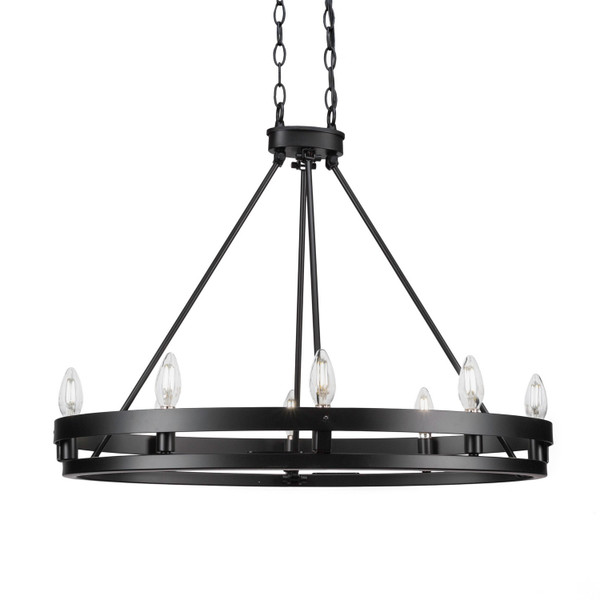 Toltec Lighting - 2728-MB - Eight Light Chandelier - Belmont - Matte Black