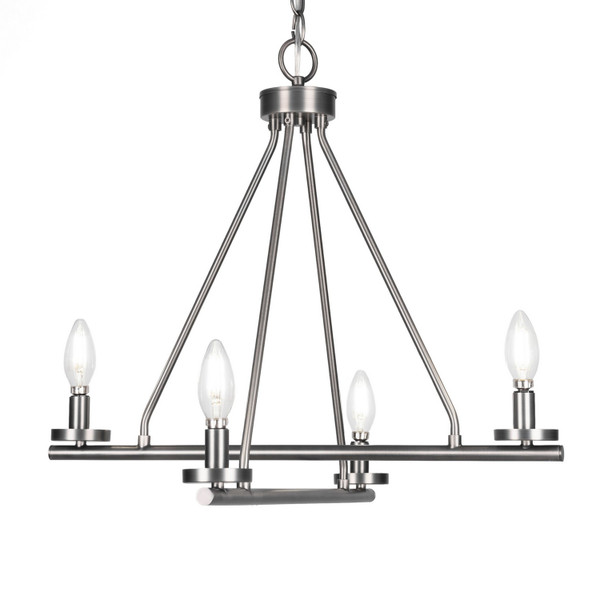 Toltec Lighting - 2804-GP - Four Light Chandelier - Trinity - Graphite