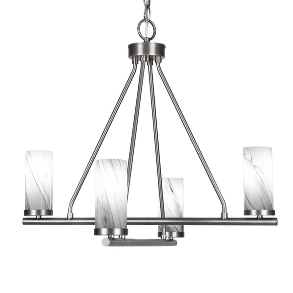 Toltec Lighting - 2804-GP-802B - Four Light Chandelier - Trinity - Graphite