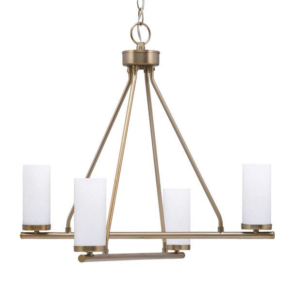 Toltec Lighting - 2804-NAB-801B - Four Light Chandelier - Trinity - New Age Brass