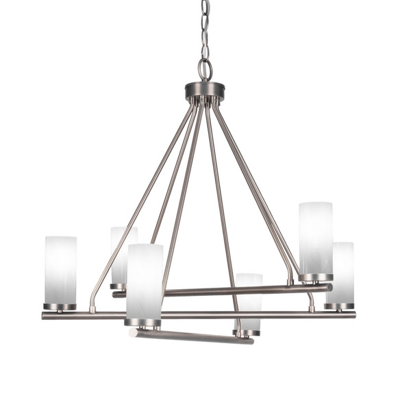 Toltec Lighting - 2806-GP-811B - Six Light Chandelier - Trinity - Graphite