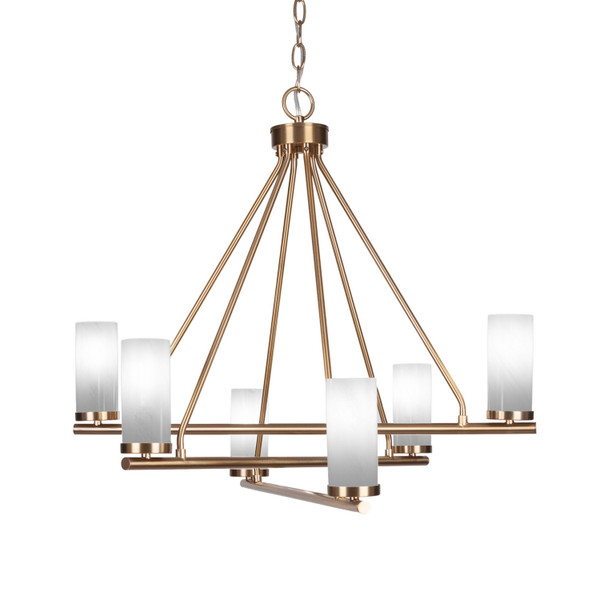 Toltec Lighting - 2806-NAB-811B - Six Light Chandelier - Trinity - New Age Brass