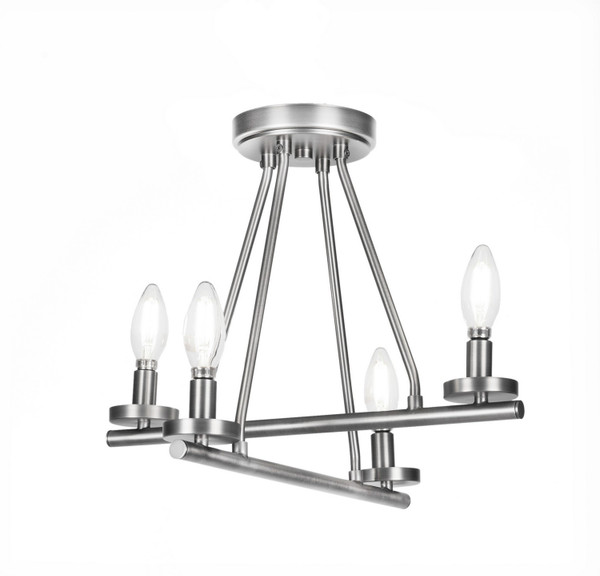 Toltec Lighting - 2807-GP - Four Light Semi-Flush Mount - Trinity - Graphite