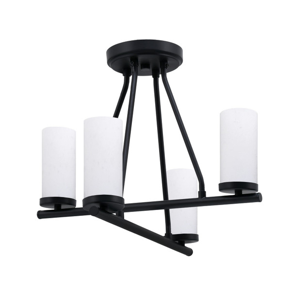 Toltec Lighting - 2807-MB-801B - Four Light Semi-Flush Mount - Trinity - Matte Black