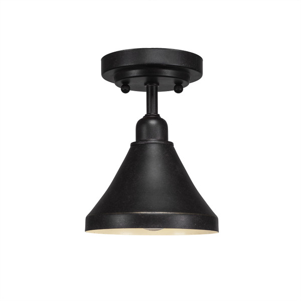 Toltec Lighting - 280-DG-410 - One Light Semi-Flush Mount - Vintage - Dark Granite