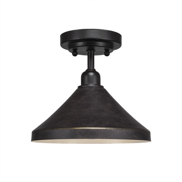 Toltec Lighting - 280-DG-418 - One Light Semi-Flush Mount - Vintage - Dark Granite