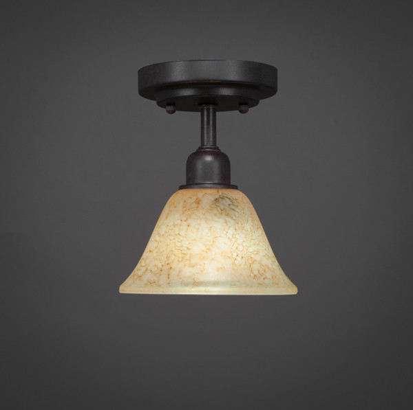 Toltec Lighting - 280-DG-508 - One Light Semi-Flush Mount - Vintage - Dark Granite