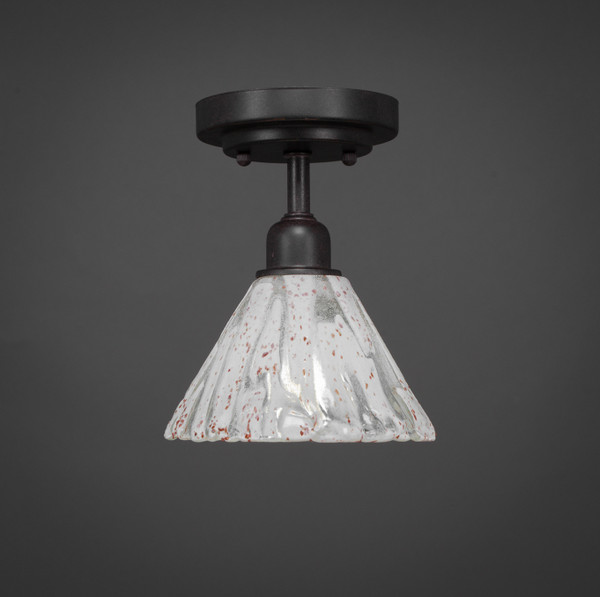 Toltec Lighting - 280-DG-7195 - One Light Semi Flush - Vintage - Dark Granite