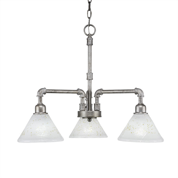 Toltec Lighting - 283-AS-7145 - Three Light Chandelier - Vintage - Aged Silver