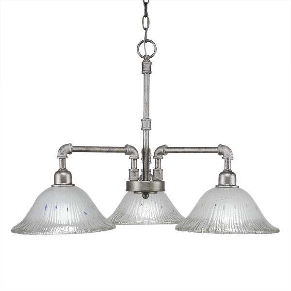 Toltec Lighting - 283-AS-731 - Three Light Chandelier - Vintage - Aged Silver