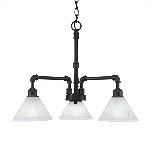 Toltec Lighting - 283-DG-7145 - Three Light Chandelier - Vintage - Dark Granite