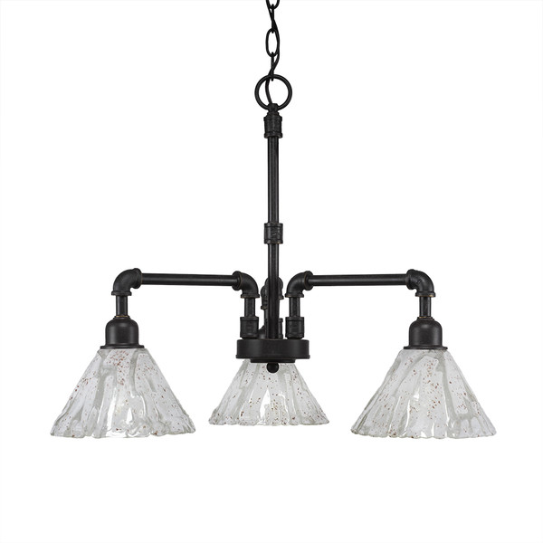 Toltec Lighting - 283-DG-7195 - Three Light Chandelier - Vintage - Dark Granite