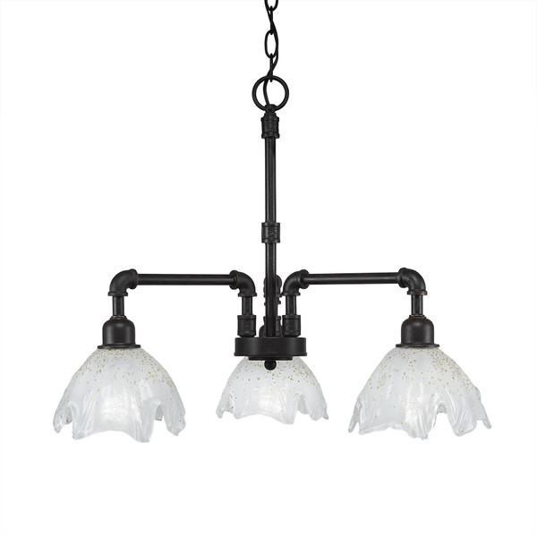 Toltec Lighting - 283-DG-755 - Three Light Chandelier - Vintage - Dark Granite