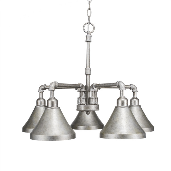 Toltec Lighting - 285-AS-410 - Five Light Chandelier - Vintage - Aged Silver