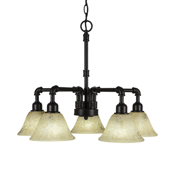 Toltec Lighting - 285-DG-508 - Five Light Chandelier - Vintage - Dark Granite