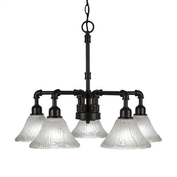 Toltec Lighting - 285-DG-751 - Five Light Chandelier - Vintage - Dark Granite