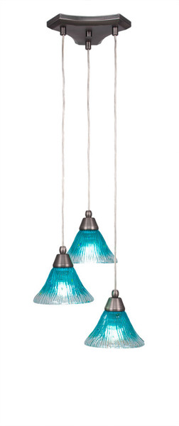 Toltec Lighting - 28-BN-458 - Three Light Cluster Pendalier - Europa - Brushed Nickel