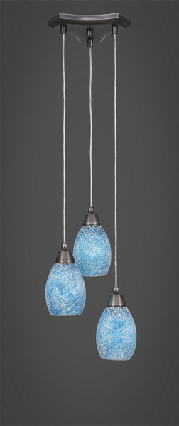 Toltec Lighting - 28-BN-5055 - Three Light Cluster Pendalier - Europa - Brushed Nickel