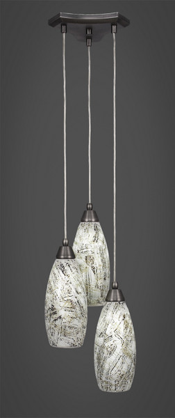 Toltec Lighting - 28-BN-5064 - Three Light Mini Pendant - Europa - Brushed Nickel